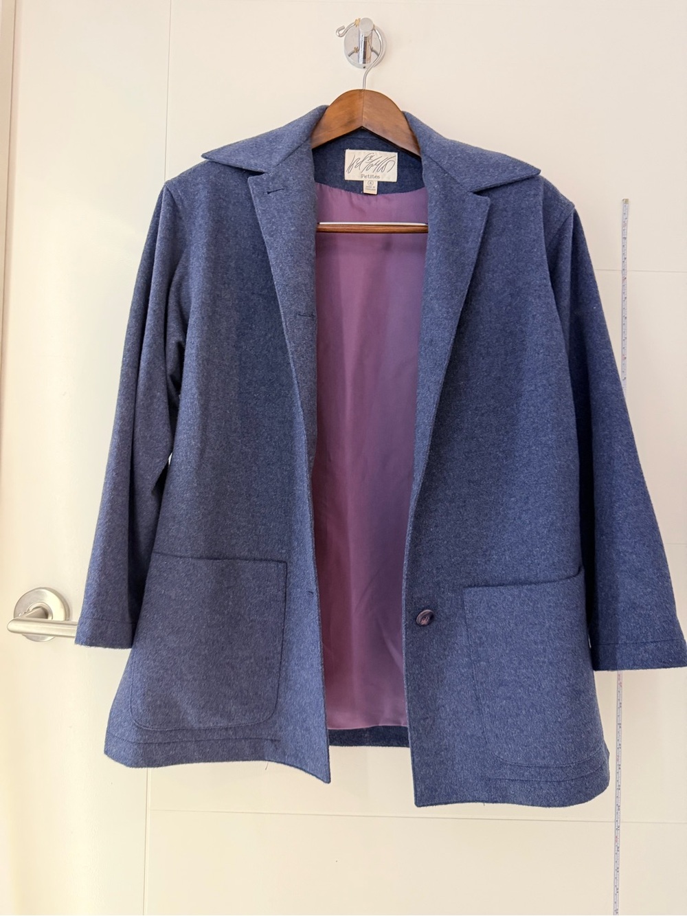 Collectible Vintage Lord & Taylor Women's Navy Wool Pea Coat No Wrinkling
